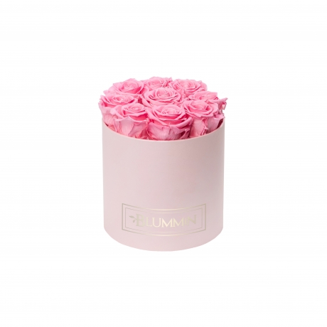  MEDIUM BLUMMIN LIGHT PINK BOX WITH BABY PINK ROSES