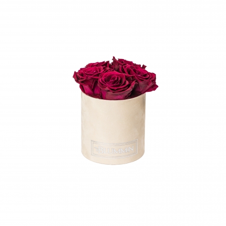 MIDI BLUMMiN - NUDE VELVET BOX WITH CHERRY ROSES