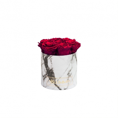 SMALL BLUMMiN WHITE MARBLE BOX WITH CHERRY ROSES