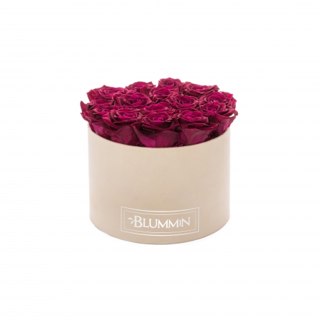 LARGE BLUMMIN NUDE VELVET BOX WITH CHERRY ROSES
