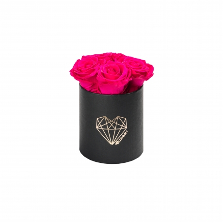 MIDI LOVE - BLACK BOX WITH HOT PINK ROSES