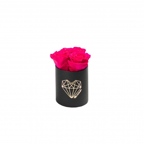 XS LOVE - BLACK BOX WITH HOT PINK ROSES