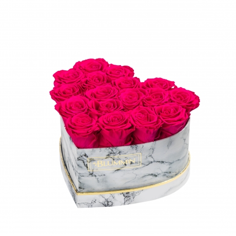 -20% HOT PINK ROOSIDEGA SÜDAMEKUJULINE LILLEKARP - 17 ROOSIGA