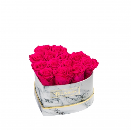 -20% HOT PINK ROOSIDEGA SÜDAMEKUJULINE LILLEKARP - 13 ROOSIGA