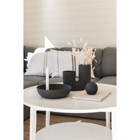 STRAVALLA DARK GREY CERAMIC HAND MADE VASE 