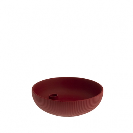 LIDATORP LARGE RED BOWLE - CANDLESTICK (21X21X6 CM)