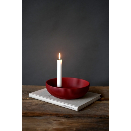 LIDATORP MEDIUM RED BOWLE - CANDLESTICK (16X16X5 CM)