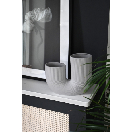 STRAVALLA LIGHT GREY CERAMIC HAND MADE VASE 