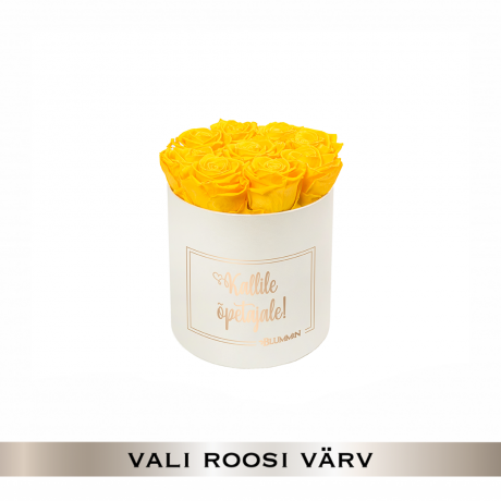 KALLILE ÕPETAJALE - MEDIUM CREAMY BOX WITH 9 ROSES