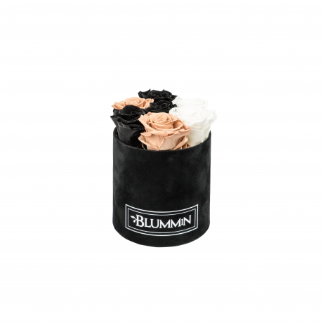 -30% SMALL BLUMMiN - BLACK VELVET BOX WITH MIX ROSES