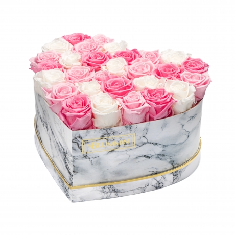 MARBLE FLOWERBOX WITH 29-31 MIX ROSES