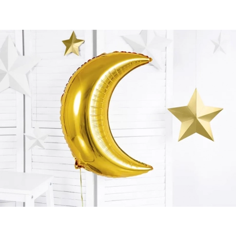 FOIL BALLOON MOON, 60CM, GOLD (БЕЗ ГЕЛИЯ)