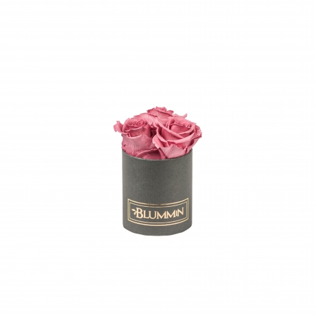 XS BLUMMIN DARK GREY BOX WITH VINTAGE PINK ROSES