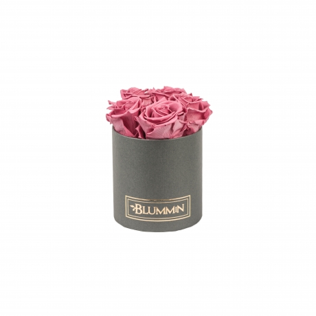 MIDI BLUMMIN DARK GREY BOX WITH VINTAGE PINK ROSES