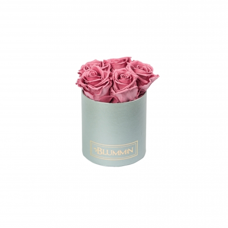 MIDI LIGHT GREY BOX WITH VINTAGE PINK ROSES