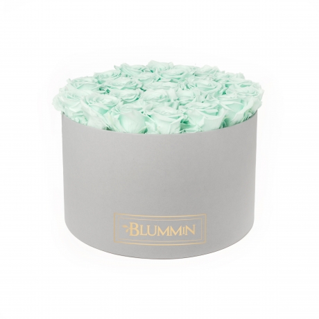 XL BLUMMiN - LIGHT GREY BOX WITH MINT ROSES