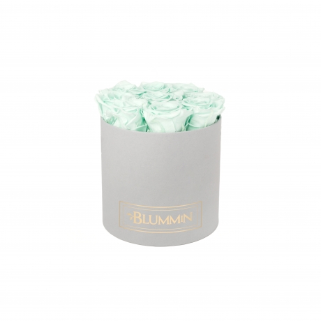  MEDIUM BLUMMIN LIGHT GREY BOX WITH MINT ROSES