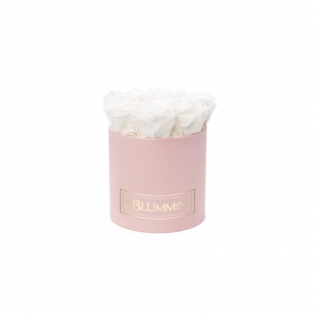 SMALL BLUMMiN - LIGHT PINK BOX WITH WHITE ROSES