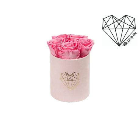 MIDI LOVE - LIGHT PINK VELVET BOX WITH BABY PINK ROSES