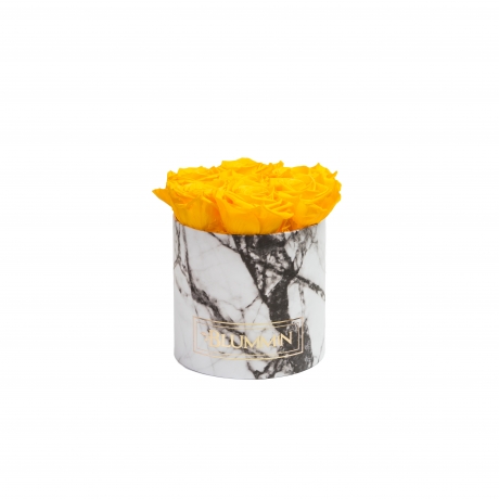 SMALL MARBLE COLLECTION - WHITE BOX WITH YELLOW ROSES