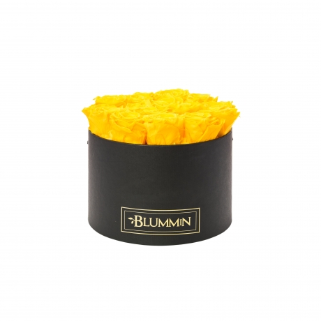 LARGE BLUMMIN - BLACK BOX WITH YELLOW ROSES