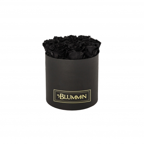 MEDIUM BLUMMIN BLACK BOX WITH BLACK ROSES