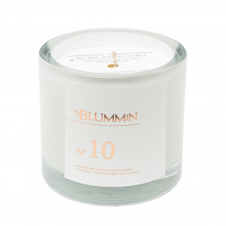 BLUMMIN WHITE SCENTED SOY WAX CANDLE 200g - No 10