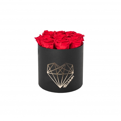 MEDIUM LOVE - BLACK BOX WITH VIBRANT RED ROSES