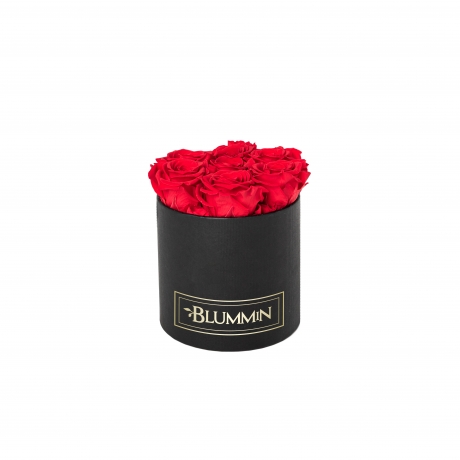 SMALL BLUMMiN - BLACK BOX WITH VIBRANT RED ROSES