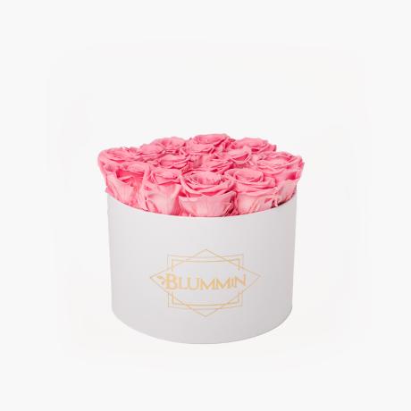 LARGE CLASSIC WHITE BOX WITH BABY PINK ROSES