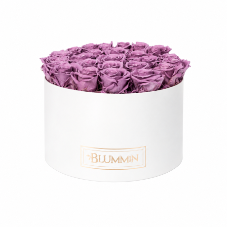 EXTRA LARGE BLUMMiN WHITE BOX WITH BRIDAL PINK ROSES