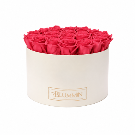 EXTRA LARGE BLUMMiN WHITE BOX WITH BRIDAL PINK ROSES