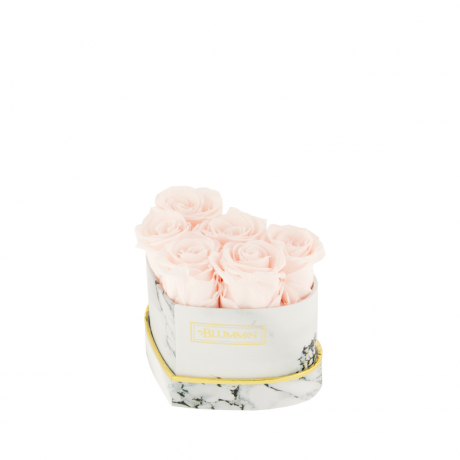 MARBLE FLOWERBOX WITH 6 ICE PINK ROSES