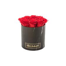  MEDIUM BLUMMIN BLACK MARBLE BOX WITH RED ROSES