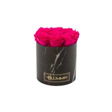 MEDIUM MARBLE COLLECTION - BLACK BOX WITH HOT PINK ROSES