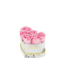 MARBLE FLOWERBOX WITH 6 BRIDAL PINK ROSES