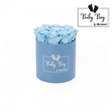 BABY boy - BLUE BOX WITH 9 BABY BLUE ROSES