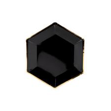 PAPER PLATES BLACK WITH GOLDEN STRIPE 6 TK
