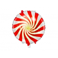 CANDY RED / WHITE FOIL BALLOON - 35 CM