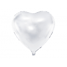 WHITE HEART FOIL BALLOON - 61 CM
