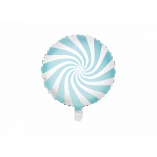 CANDY BLUE / WHITE FOIL BALLOON - 35 CM