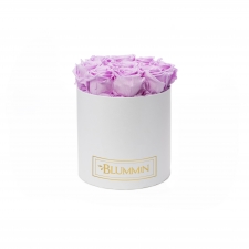 MEDIUM WHITE BOX WITH BABY LILLY ROSES