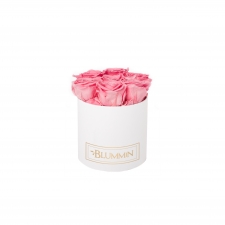 SMALL CLASSIC WHITE BOX WITH BABY PINK ROSES