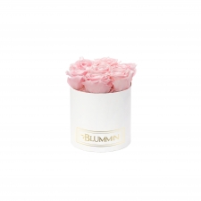 SMALL BLUMMiN - WHITE BOX WITH BRIDAL PINK ROSES