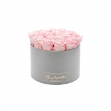 LARGE BLUMMIN LIGHT GREY BOX BRIDAL PINK ROSES