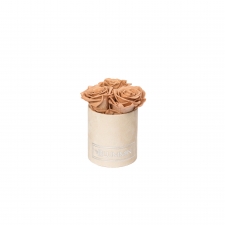 XS BLUMMiN - NUDE VELVET BOX WITH CAPPUCCINO ROSES