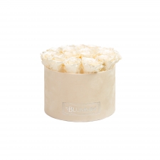 LARGE BLUMMiN - NUDE VELVET BOX WITH CHAMPAGNE ROSES