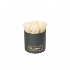 SMALL DARK GREY BOX WITH CHAMPAGNE ROSES