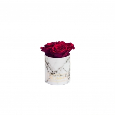 XS BLUMMIN WHITE MARBLE BOX WITH CHERRY ROSES