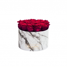 LARGE BLUMMIN WHITE MARBLE BOX WITH CHERRY ROSES